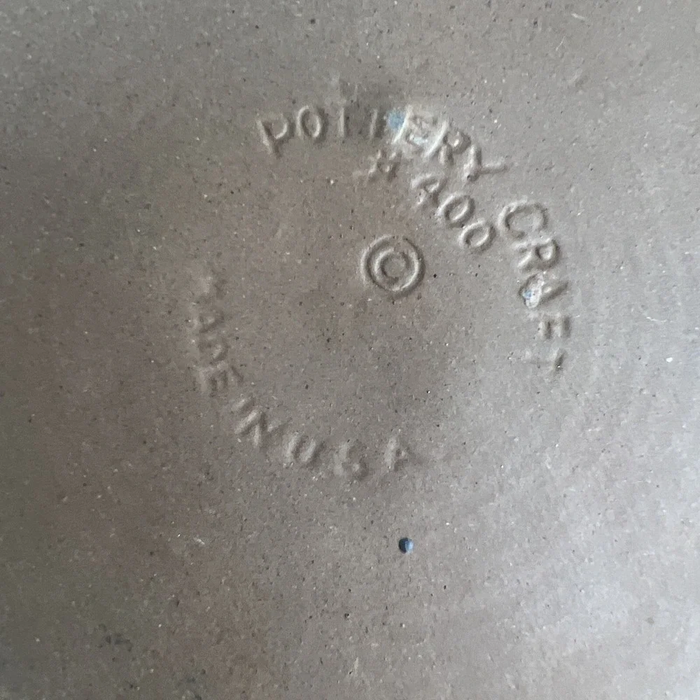 Pottery Craft Ashtray 7.5in Unisex MCM Stoneware #400 Brown USA Vintage Catchall